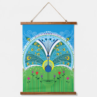 Tapisserie Suspendue Symétrie de paon enchanteur