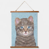 Tapisserie Suspendue Tabby Gris Peinture Chat - Cute Original Art Chat (Recto)