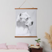Tapisserie Suspendue Tableau Dogo Argentino - Art Chien original (Chambre à coucher)