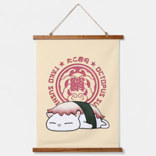 Tapisserie Suspendue Tako Octopus Sushi Cat