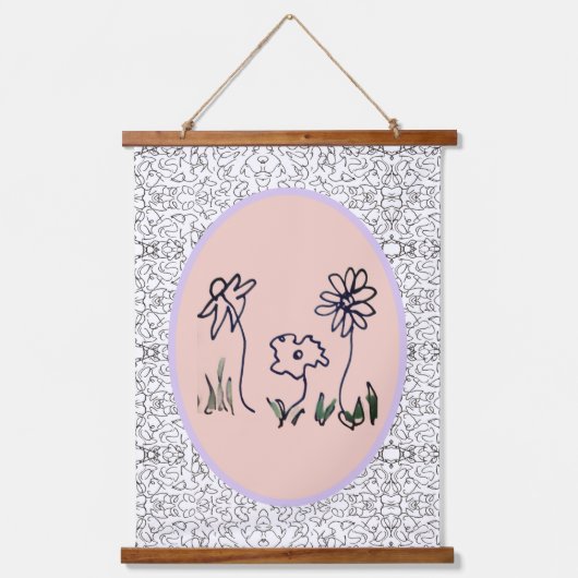 Tapisserie Suspendue Tapestry - Three Flowers (Recto)