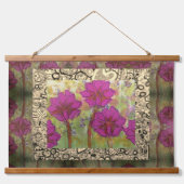 Tapisserie Suspendue Tapestry - Three Pink Flowers (Devant)