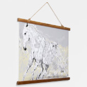 Tapisserie Suspendue Tapestry : wild white Stallion  (Angulaire)