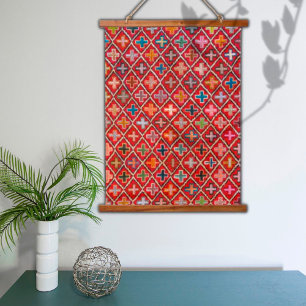 Tapisserie Suspendue Tapis Kilim Turc Rouge Cramoisi Vintage Oriental