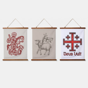 Tapisserie Suspendue Tatouage d'héritage de croix de Jérusalem de drago
