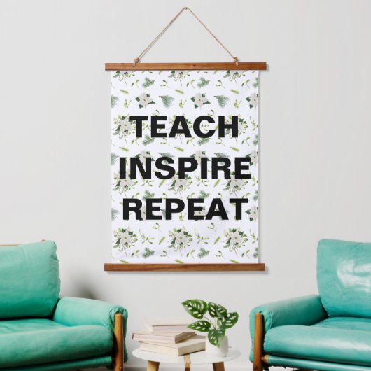 Tapisserie Suspendue Teach Inspire Repeat Classroom Wall (Salon)