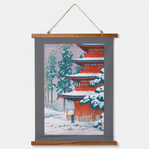 Tapisserie Suspendue Temple Saishoin sous la neige, Hasui Kawase, Gravu