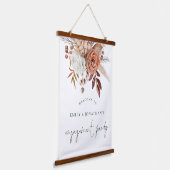 Tapisserie Suspendue Terracotta Florals Bienvenue (Angulaire)