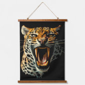 Tapisserie Suspendue Tête d'attaque du léopard (Recto)