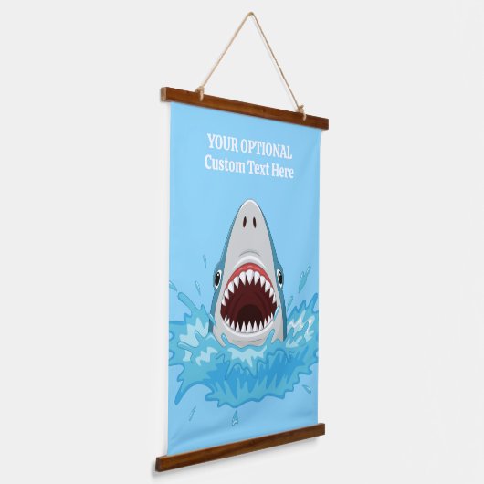 Tapisserie Suspendue Texte personnalisé Funny Shark (Angulaire)