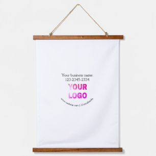 Tapisserie Suspendue texte simple minimal ajoutez votre logo/design ici