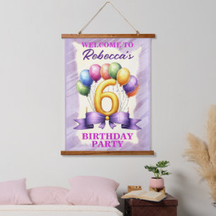 Tapisserie Suspendue Thème Balloon 6e anniversaire