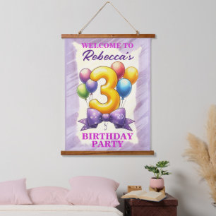 Tapisserie Suspendue Thème Balloon d'anniversaire 3ème