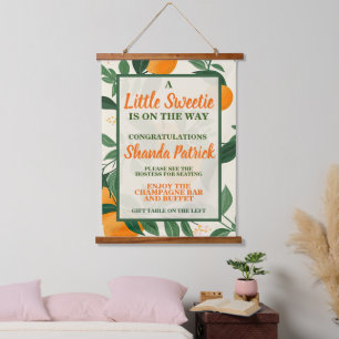 Tapisserie Suspendue Thème orange mignon Baby Shower