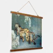 Tapisserie Suspendue Tigre dans la neige, Hokusai (Angulaire)
