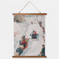 "Tobogganing", Chromolithographie, Louis Prang & C