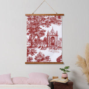 Tapisserie Suspendue Toile rouge avec architecture historique et pastor