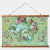 Tapisserie Suspendue Toile victorienne antique Rococo Style Sage Green (Devant)