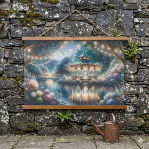 Tapisserie Suspendue Tonnelle de jardin enchanté, reflet du crépuscule