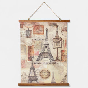 Tapisserie Suspendue Tour Eiffel de Paris Vintage Antique