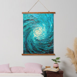 Tapisserie Suspendue Tourbillon océan turquoise abstrait