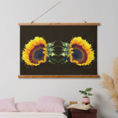 Tapisserie Suspendue Tournesol Au Soleil Fleur Abstraite Art (Chambre à coucher)