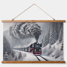 Train à vapeur vintage dans la forêt de neige