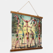 Tapisserie Suspendue Treize hommes faisant des acrobaties (Angulaire)