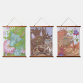 Tapisserie Suspendue Triptyque de Dragon de la Nature Florale (Tripler)