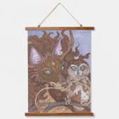 Tapisserie Suspendue Triptyque de Dragon de la Nature Florale (Recto 2)