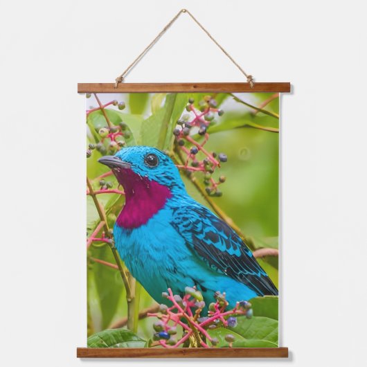 Tapisserie Suspendue Tropical Blue Spangled Cotinga Rainforest Bird (Recto)