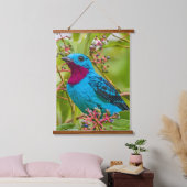 Tapisserie Suspendue Tropical Blue Spangled Cotinga Rainforest Bird (Chambre à coucher)