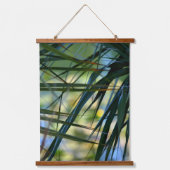 Tapisserie Suspendue Tropical Jungle nuances de bleu vert et jaune (Recto)