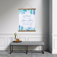 Turquoise Blue Watercolor Tie Dye Bat mitzvah Bien