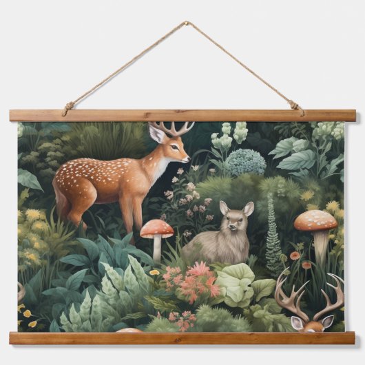 Tapisserie Suspendue Twilight Forest Friends Botanical (Devant)