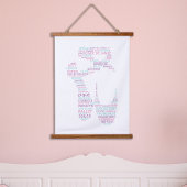 Tapisserie Suspendue Typographie de chaussures de ballet rose et Aqua