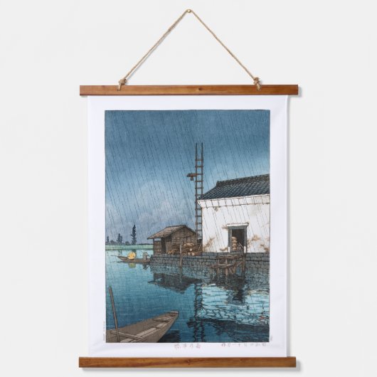 Tapisserie Suspendue ukiyoe - hasui - m02 - Ushibori sous la pluie - (Recto)