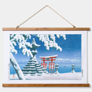 Tapisserie Suspendue ukiyoe - hasui - No.4 Neige à Itsukushima -