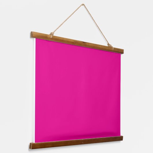 Tapisserie Suspendue Un carré rose avec une bordure blanche, créant un  (Incliné)