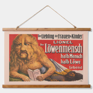 Tapisserie Suspendue Un Homme Avec Tête Lion Lecture Shakespeare, 1913.