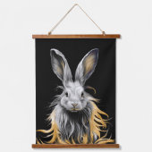 Tapisserie Suspendue Un lapin gris génial en feu (Recto)