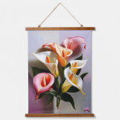 Tapisserie Suspendue Une Floraison De Lys Calla Dans Les Couleurs Paste (Recto)