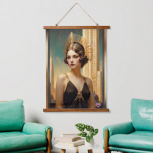 Tapisserie Suspendue Une vision d'élégance Art Déco - Art IA par Xzendo