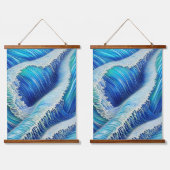 Tapisserie Suspendue Vagues bleues Abstraites cool (Double)