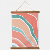 Tapisserie Suspendue Vagues rétro - Orange et vert (Recto)