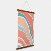 Tapisserie Suspendue Vagues rétro - Orange et vert (Angulaire)