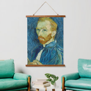 Tapisserie Suspendue Van Gogh Autoportrait Célèbre Vieux Art Mur en Boi