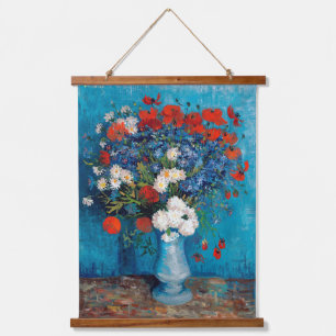 Tapisserie Suspendue Vase avec des Bleuets et des Pavots, Van Gogh