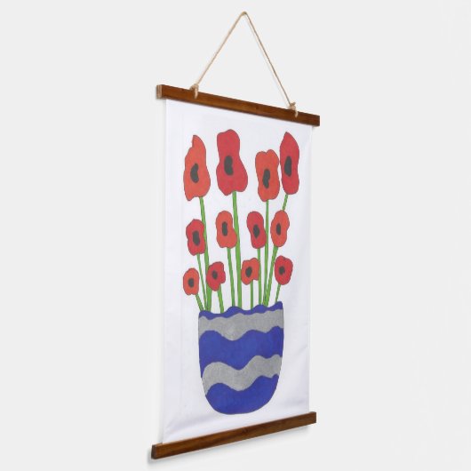 Tapisserie Suspendue Vase of Poppies Poster d'art contemporain Imprimer (Angulaire)