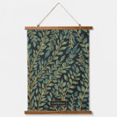 Tapisserie Suspendue Vert bleu moderne Or Tropical Feuille verdure (Recto)